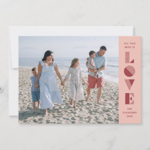 Geo Love Valentine's Day Photo Card - Peach