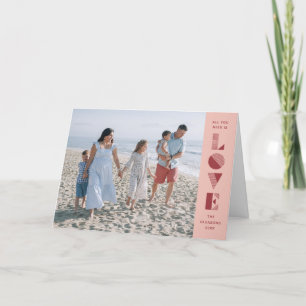 Geo Love Valentine's Day Photo Card - Peach
