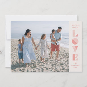 Geo Love Valentine's Day Photo Card - Salmon