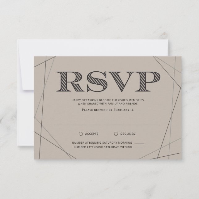 Geo Modern Bar / Bat Mitzvah RSVP Card (Front)