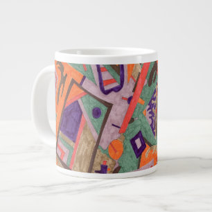 Geo-Organic Pool, Abstract Art Large Coffee Mug