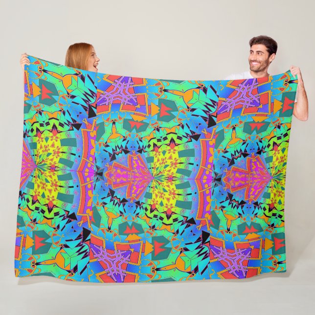 Geo Pattern Chaos Fleece Blanket (In Situ)