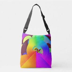 Geo Rainbow Shapes + Directions Crossbody Bag