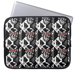 "Geo-Reaper: Chic Meets Skull" Laptop Sleeve