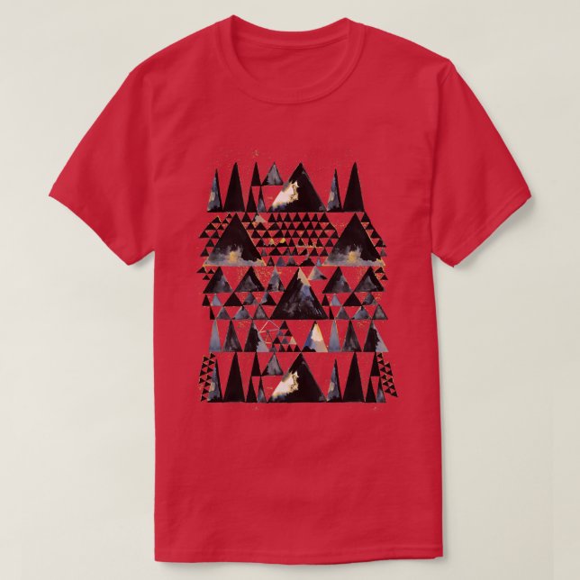 Geo Scandi Black Triangles Gold T-Shirt (Design Front)