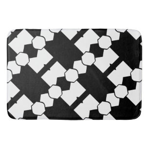 Geo shapes circles diamonds bath mat