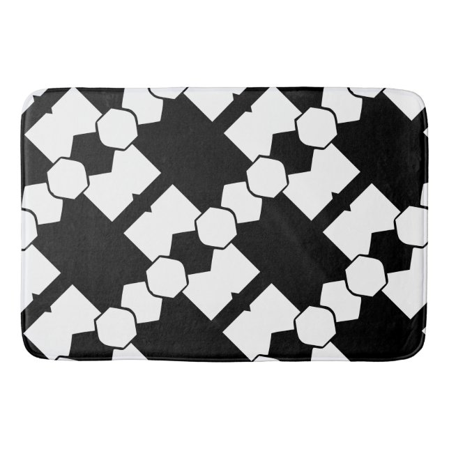 Geo shapes circles diamonds bath mat (Front)