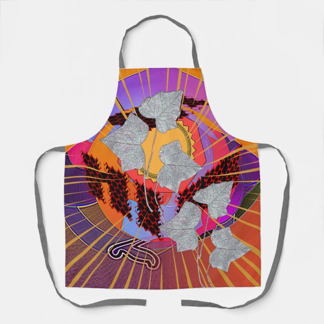 Geo Shapes With Leaves Apron (Front)