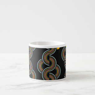 Geo Stripe: Trendy Vintage Design Espresso Cup