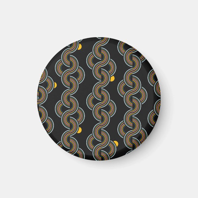Geo Stripe: Trendy Vintage Design Magnet (Front)