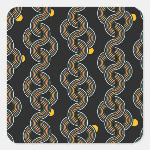 Geo Stripe: Trendy Vintage Design Square Sticker