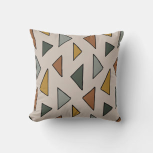 Geo Triangles Warm Earthy Throw Pillow