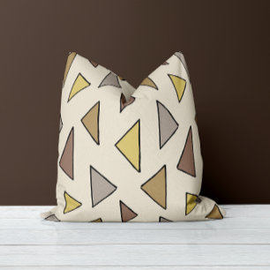 Geo Triangles Warm Neutral Throw Pillow