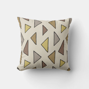 Geo Triangles Warm Neutral Throw Pillow