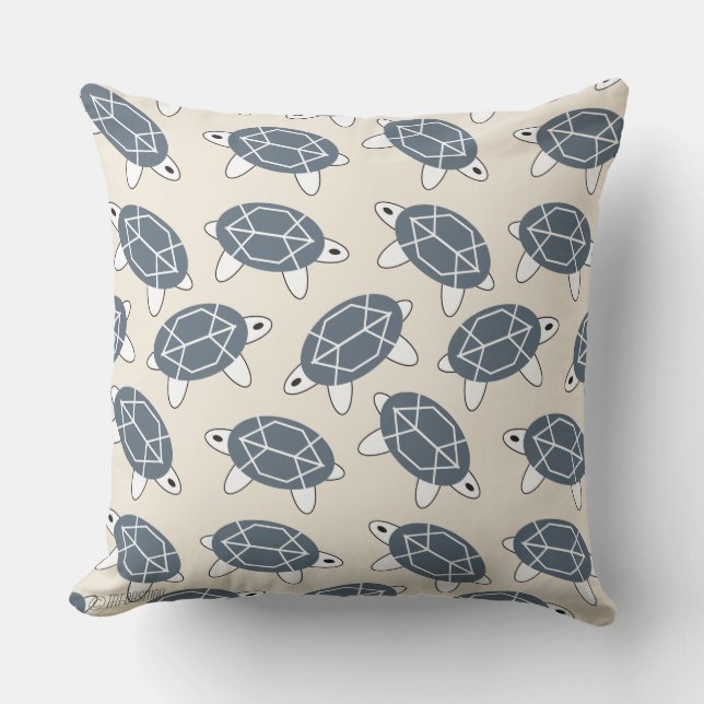 Geo turtle with geometric design back cushion (Front)