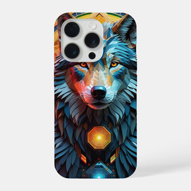 Geo Wolf iPhone Case (Back)