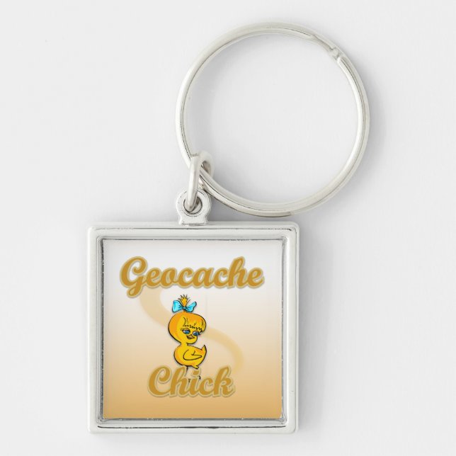 Geocache Chick Key Ring (Front)