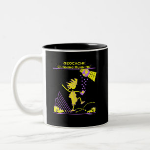 Geocache - Cunning Running Two-Tone Coffee Mug
