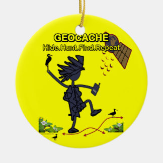 Geocache Hide Hunt Find III Ceramic Tree Decoration