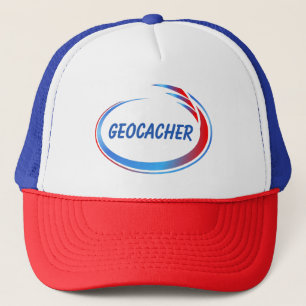 Geocacher Blue Splash Trucker Hat