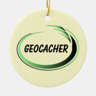 Geocacher Green Splash Ceramic Tree Decoration