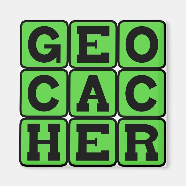 Geocacher, Navigation Hobby Magnet (Front)