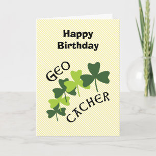 Geocacher Shamrocks Card