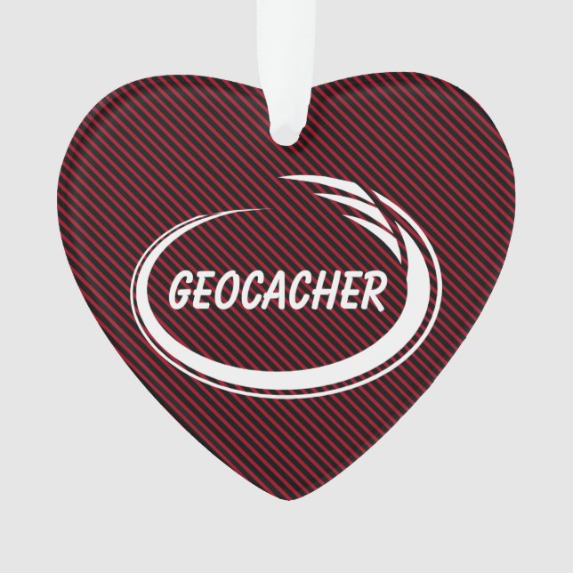 Geocacher White Splash Ornament (Front)