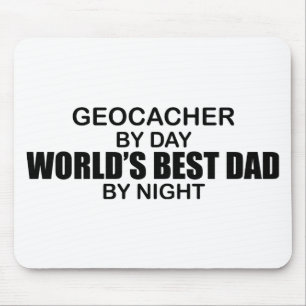 Geocacher World's Best Dad by Night Mouse Mat