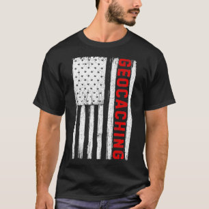 Geocaching American Flag USA Patriotic Geocache Ta T-Shirt