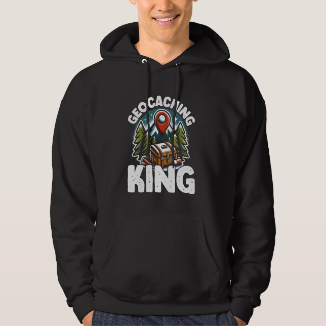Geocaching King Outdoor Eplorer GPS Treasure Hunt  Hoodie (Front)