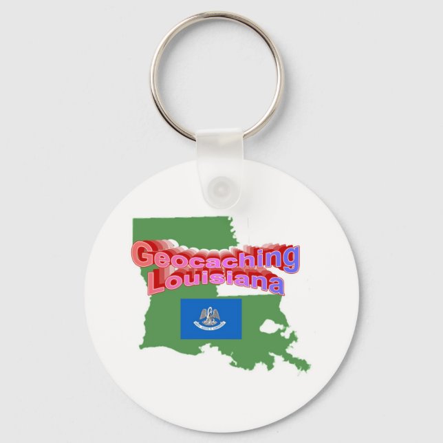 Geocaching Louisiana Keychain (Front)