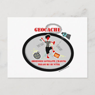 Geocaching Obsessed Satellite Postcard