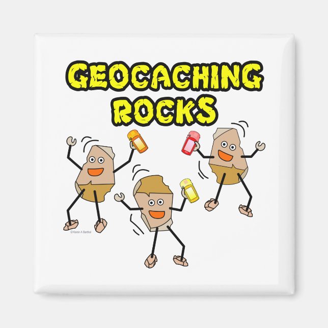 Geocaching Rocks Magnet (Front)