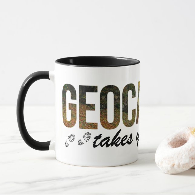 Geocaching Takes You Places Geocacher Gift Mug (With Donut)