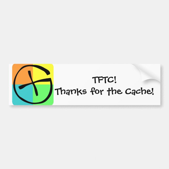 Geocaching TFTC -Bumpersticker Bumper Sticker (Front)