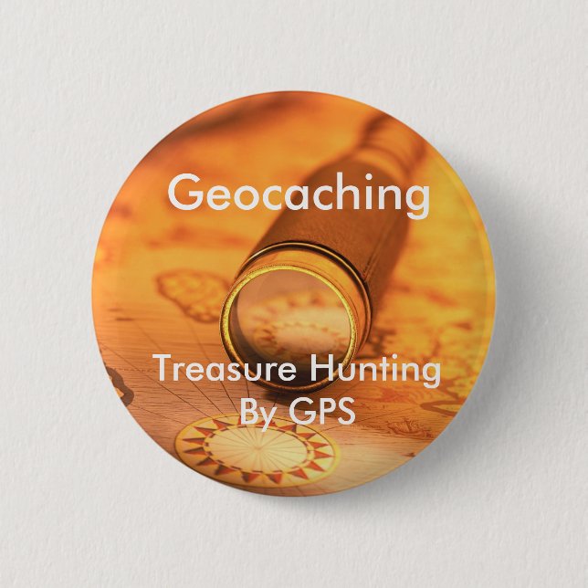 Geocaching Treasure Hunting By GPS Swag Pin (Front)