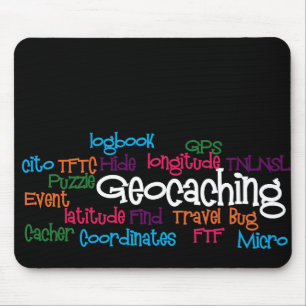 Geocaching Word Collage Mouse Mat