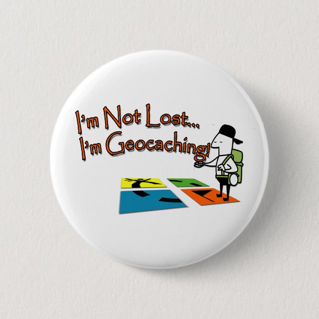 Geocahing 6 Cm Round Badge (Front)