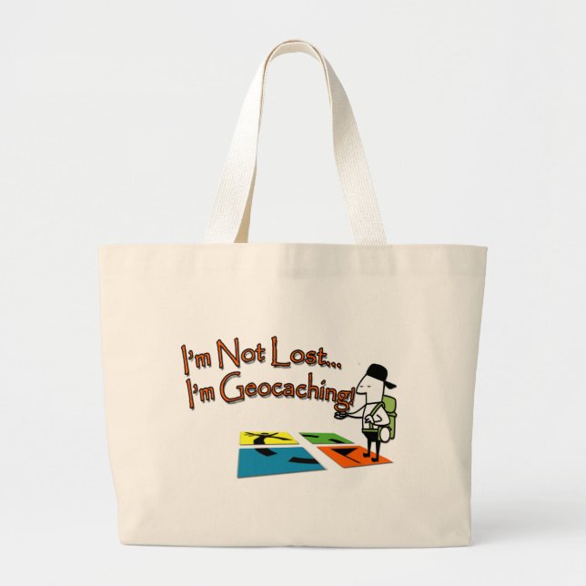 Geocahing Large Tote Bag (Front)