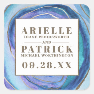 Geode Agate Gemstone Wedding Favour Stickers