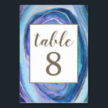 Geode Agate Gemstone Wedding Table Number Cards<br><div class="desc">Geode Agate Gemstone Wedding Table Number Cards - feature a watercolor print in shades of blue and purple. This design is also themed with faux gold foil and printed faux gold modern font lettering. View the entire collection found on this page to complete the look of your event.</div>