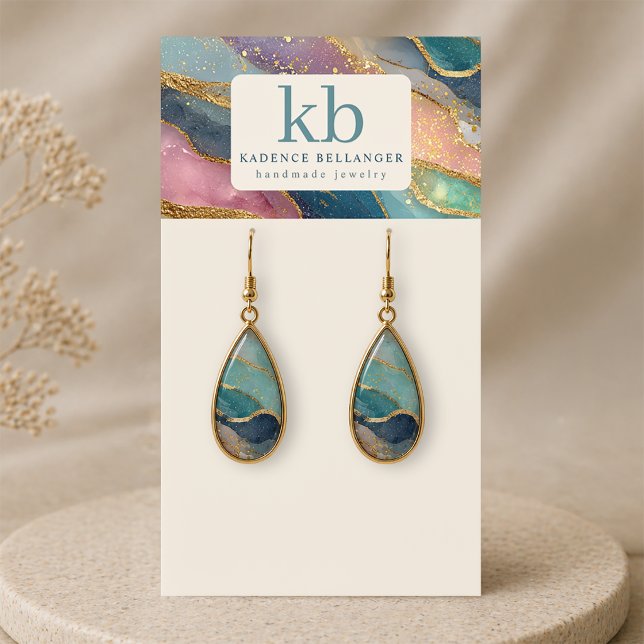 Geode Agate Monogram Jewellery Display Cards (Creator Uploaded)