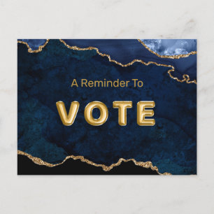 Geode Blue Gilded Vote Postcard