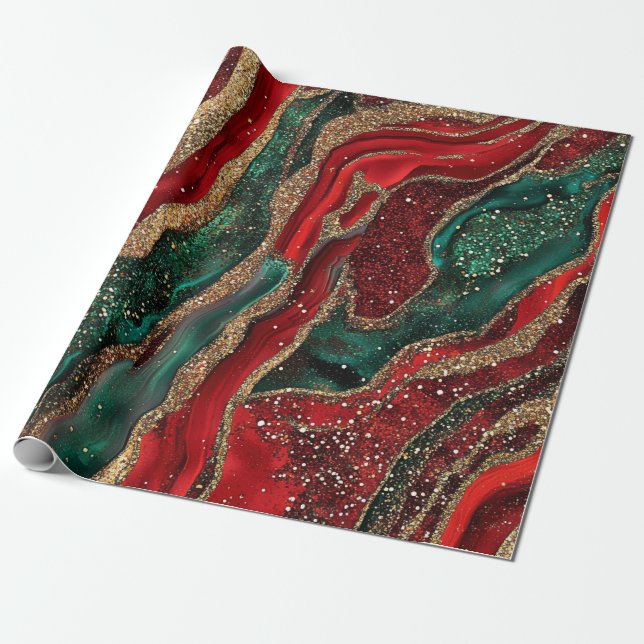 Geode Christmas Wrapping Paper (Unrolled)
