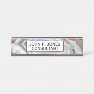 Geode Crystal | Crystal Photo Desk Name Plate