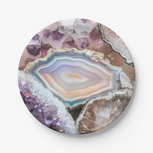 Geode Crystal | Crystal Photo Paper Plates (Front)