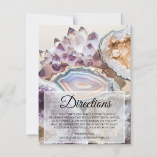 Geode Crystal Wedding Directions Insert Card