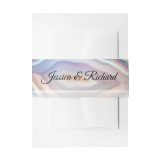 Geode Crystal Wedding Invitation Bell Bands  Belly Band