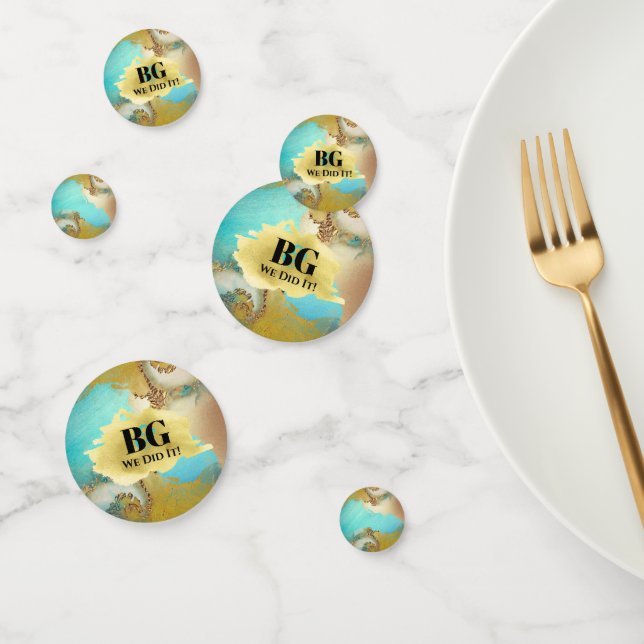 Geode faux gold blue watercolor agate party confetti (Group)